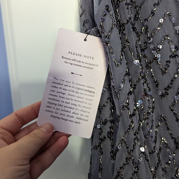 NWT. BHLDN Blaise Beaded Gown, Hydrangea - Picture 8 of 13